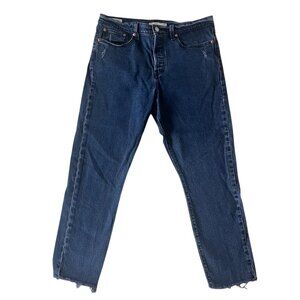 Levi’s Premium Wedgie Straight Jeans Women’s Size 30 Blue Icon Raw Hem High Rise